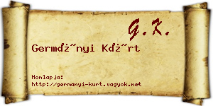 Germányi Kürt névjegykártya